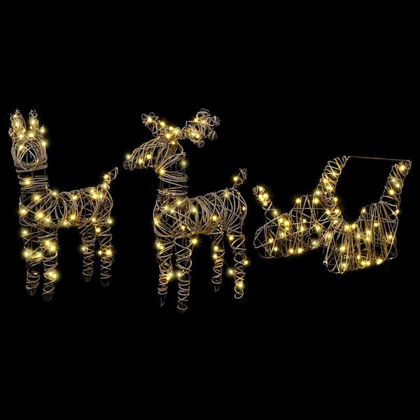 vidaXL Elnių tempimo roges &Scaron;ilta balta 52.5 x 28 x 32.5 cm Ratanas