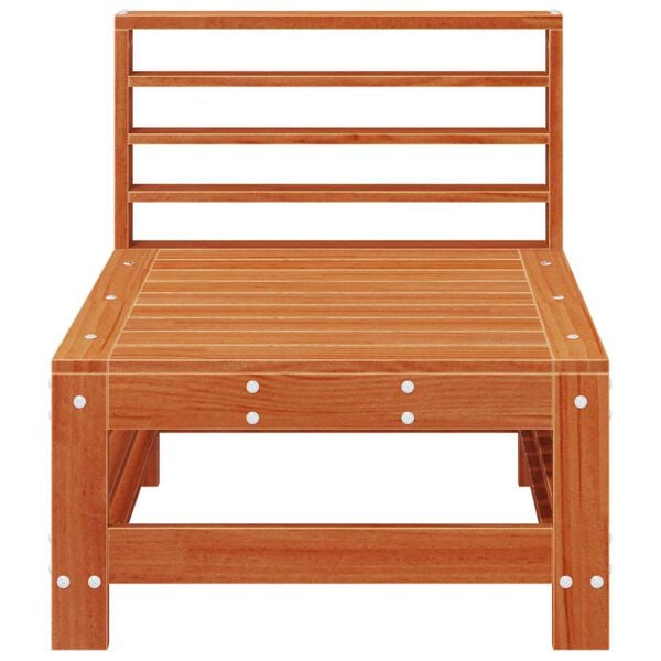 vidaXL Sodo vidurinė sofa Tvirtas pu&scaron;ies medis Va&scaron;ko Ruda