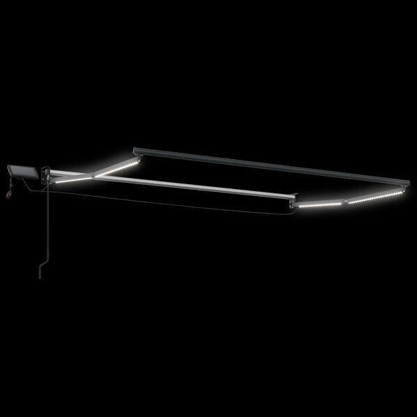 vidaXL Rankinė i&scaron;traukiama markizė su LED Bordo raudona 2,5 x 2 m