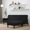 vidaXL Dvivietė sofa-lova su taburete, juoda, mikropluo&scaron;to audinys
