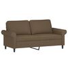 vidaXL Dvivietė sofa su pagalvėmis, ruda, 140cm, audinys