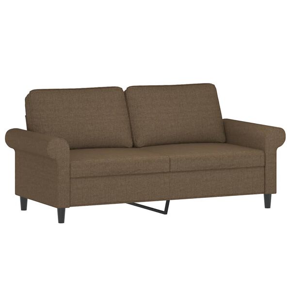vidaXL Dvivietė sofa su pagalvėmis, ruda, 140cm, audinys