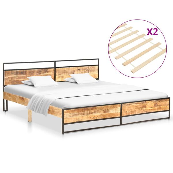 vidaXL Lovos rėmas, 180x200cm, mango ir pušies medienos masyvai