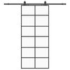 vidaXL Stumdomos durys su įrangos rinkiniu, juodas, 90x205 cm, ESG ir