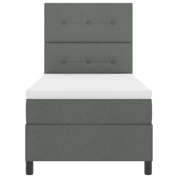 vidaXL Kiemas lova su čiužiniu Tamsiai pilka 90 x 200 cm audinys