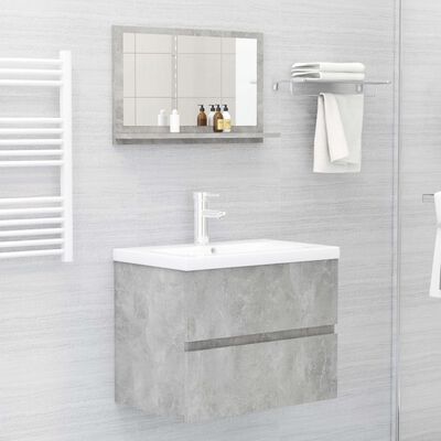 vidaXL Vonios kambario veidrodis, betono pilkas, 60x10,5x37cm, MDP