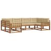 vidaXL Lauko sofos komplektas su pagalve 6 pcs Natūralus ir bežinis