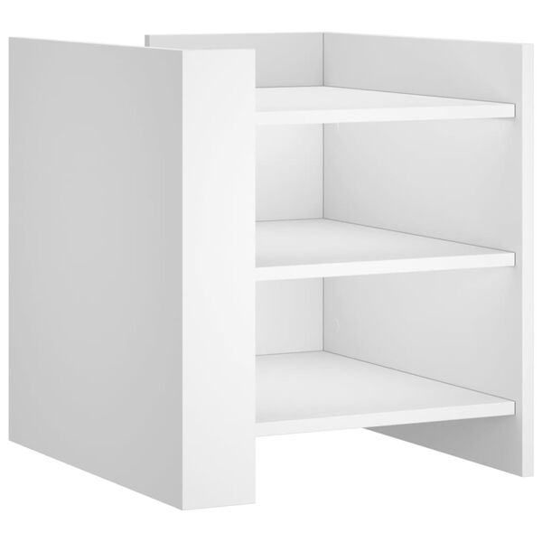 vidaXL Naktinė spintelė, baltos spalvos, 45x50x50cm, apdirbta mediena