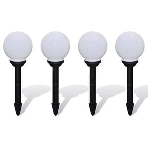 vidaXL Lauko LED &scaron;viestuvai takeliui, 4vnt, 15cm, įsmeigiami
