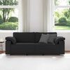 vidaXL Sofa Juoda 219 x 77 x 82 cm audinys