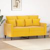 vidaXL Dvivietė sofa, geltonos spalvos, 120cm, aksomas