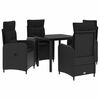 vidaXL Sofa Stalo Rinkinys 5 vnt. Juoda