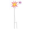 vidaXL Kalėdiniai &scaron;viestuvai su smaigais/LED, 3vnt., raudoni, 35cm