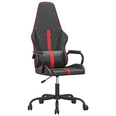 vidaXL Masažinė žaidimų kėdė, raudonos ir juodos spalvos, dirbtinė oda