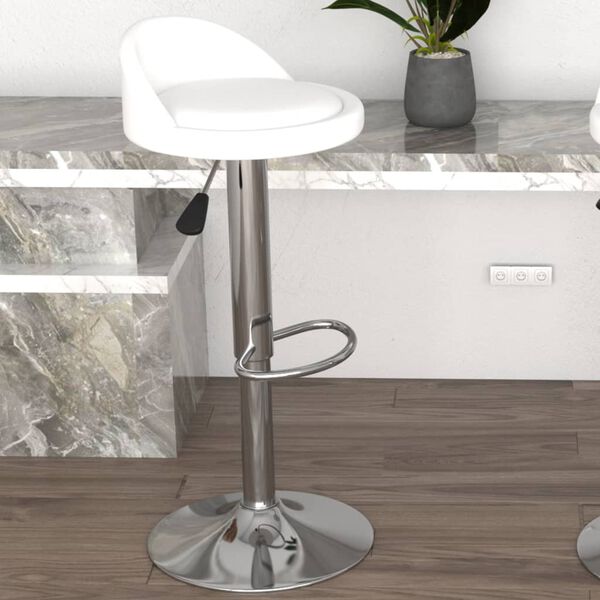 vidaXL Baro taburetė, baltos spalvos, dirbtinė oda