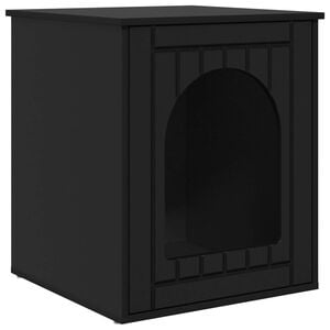 vidaXL Katės namelis Juoda 53 x 52 x 62 cm Apdirbta mediena