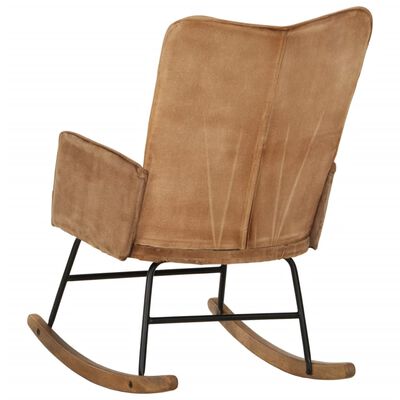 vidaXL Supama kėdė, rudos spalvos, drobė, vintažinio dizaino