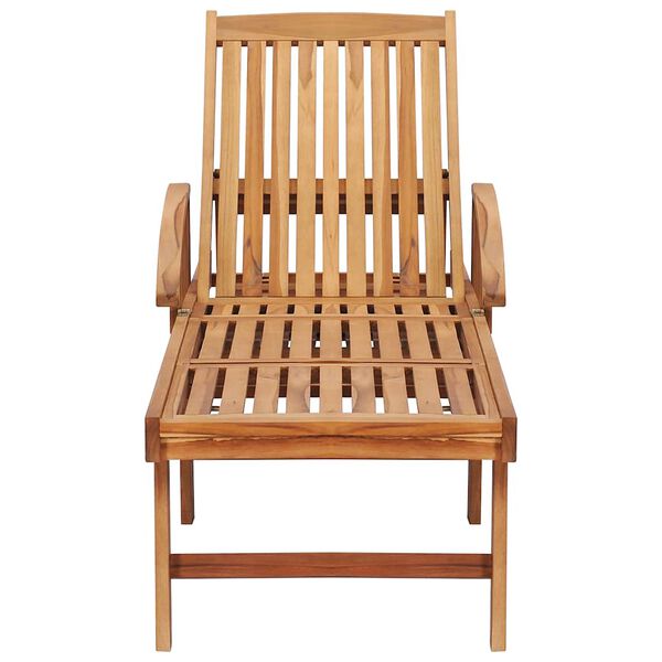 vidaXL Saulės gultai su staliuku, 2vnt., tikmedžio medienos masyvas