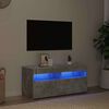 vidaXL TV spintelė su LED ap&scaron;vietimu, betono pilka, 90x35x40cm