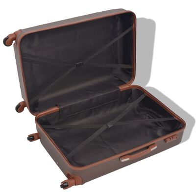vidaXL 4 Kietų lagaminų su ratukais komplektas, kavos spalvos
