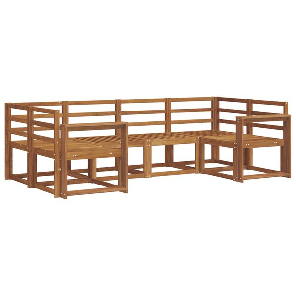 vidaXL Lauko sofos komplektas 6 pcs Natūrali Kietos akacijos mediena