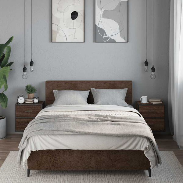 vidaXL Sieninės naktinės spintelės, 2vnt., ruda ąžuolo, 40x31x39,5 cm