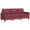 vidaXL Trivietė sofa, raudonojo vyno spalvos, 180cm, audinys