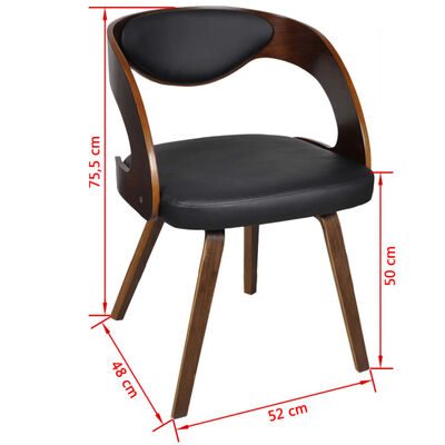 vidaXL Valgomojo kėdės, 4vnt., rudos, išlenkta mediena ir dirbtinė oda