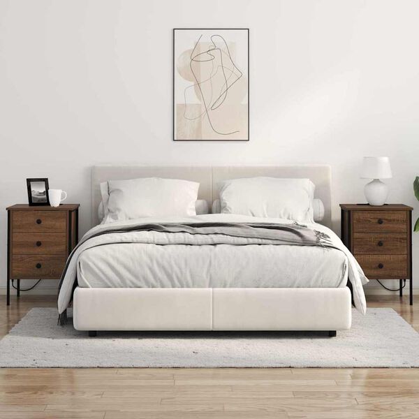 vidaXL &Scaron;alia lovos spintelė 2 pcs Rudas ąžuolas 42 x 41 x 61 cm