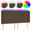vidaXL Galvūgalis su LED, tamsiai rudos spalvos, 183x16x118/128cm