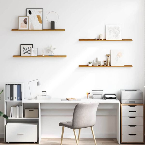 vidaXL Sieninė lentyna 4 pcs Smėlio 100 x 9 x 3 cm Apdirbta mediena