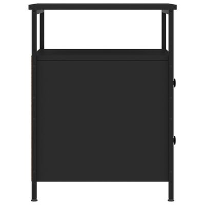 vidaXL Naktinė spintelė, juodos spalvos, 44x45x60cm, apdirbta mediena