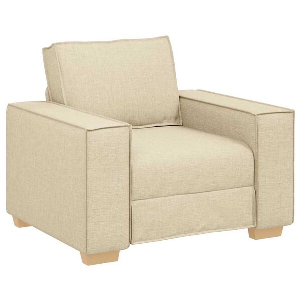 vidaXL Sofa 3 pcs Kreminė 220 x 80 x 84 cm Lino mi&scaron;inio audinys