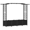 vidaXL Pakeltas lovas su trelėmis ir stogu Juodas 204 x 40 x 141 cm PP