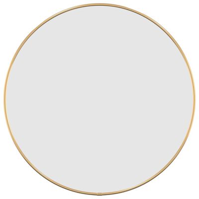 vidaXL Sieninis veidrodis, auksinis, 50cm skersmens, apskritas