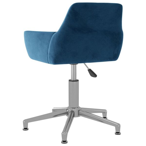 vidaXL Pasukama valgomojo kėdė, mėlynos spalvos, aksomas