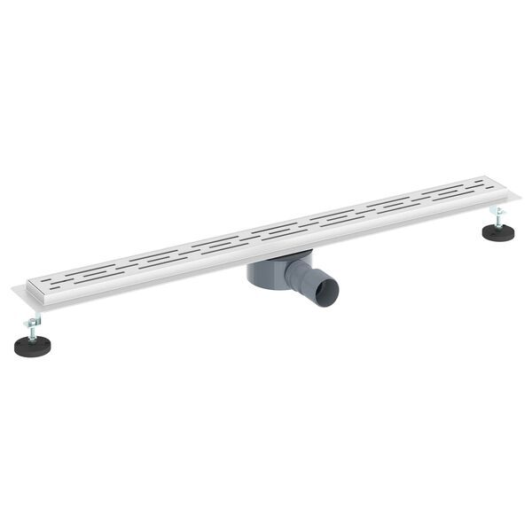 vidaXL Du&scaron;o nuotekų stiklinis dangtelis su 360&deg; sifonu Sidabro 90 cm