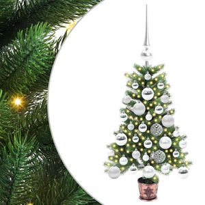 vidaXL Kalėdų eglutė su 150 LED s stovu Žalia 65 cm PE