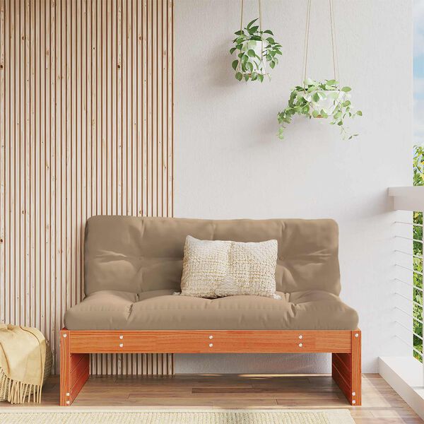 vidaXL Sodo vidurinė sofa Tvirtas pu&scaron;ies medis Va&scaron;ko Ruda