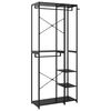 vidaXL Drabužių spinta, juodos spalvos, 90x40x213cm, metalas ir MDP