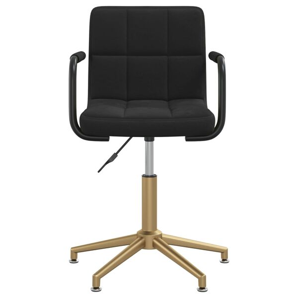 vidaXL Pasukama valgomojo kėdė, juodos spalvos, aksomas