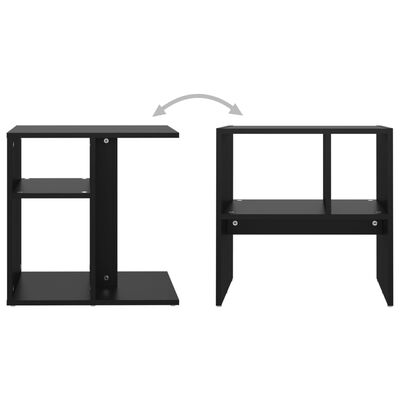 vidaXL Šoninis staliukas, juodos spalvos, 50x30x50cm, MDP