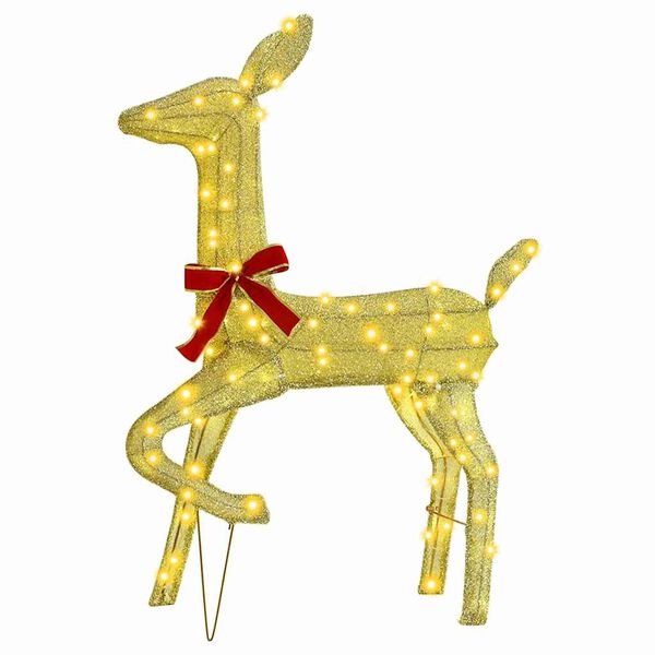 vidaXL Elnių Šeima 3 pcs Šilta balta 68 x 26 x 127 cm audinys