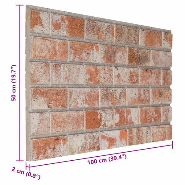 vidaXL Sienų plok&scaron;tės 10 pcs Oranžinė 100 x 50 cm EPS putos