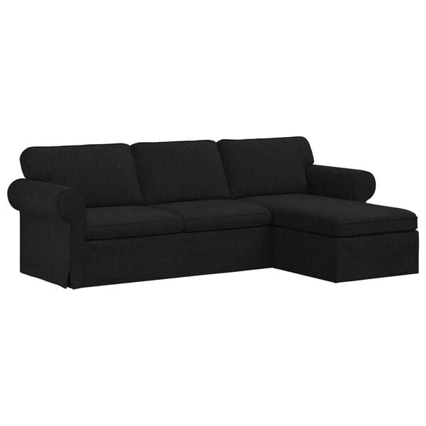 vidaXL Sofa Juoda Bendri matmenys: 245 x 138 cm (P X G x A) Aksomas