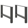 vidaXL Kavos staliuko kojos, antracito spalvos, 2 vnt., 70x(42-43) cm, plienas