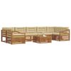 vidaXL Lauko sofos komplektas su pagalve 8 pcs Natūralus ir bežinis