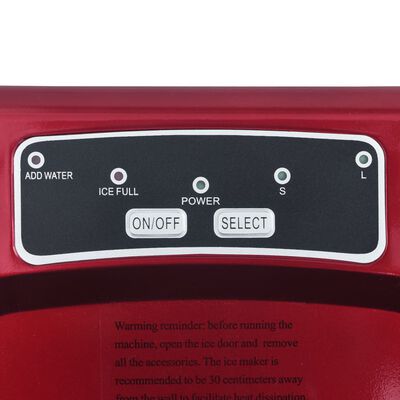 vidaXL Ledukų gaminimo aparatas, raudonos spalvos, 1,4l, 15kg/24val.