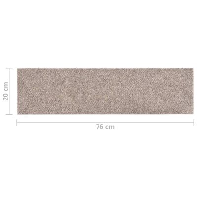 vidaXL Lipnūs laiptų kilimėliai, 15vnt., kreminiai, 76x20cm