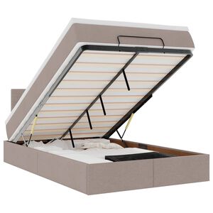 vidaXL Osmanų lovos rėmas su čiužiniu, taupe, 120x200cm, audinys